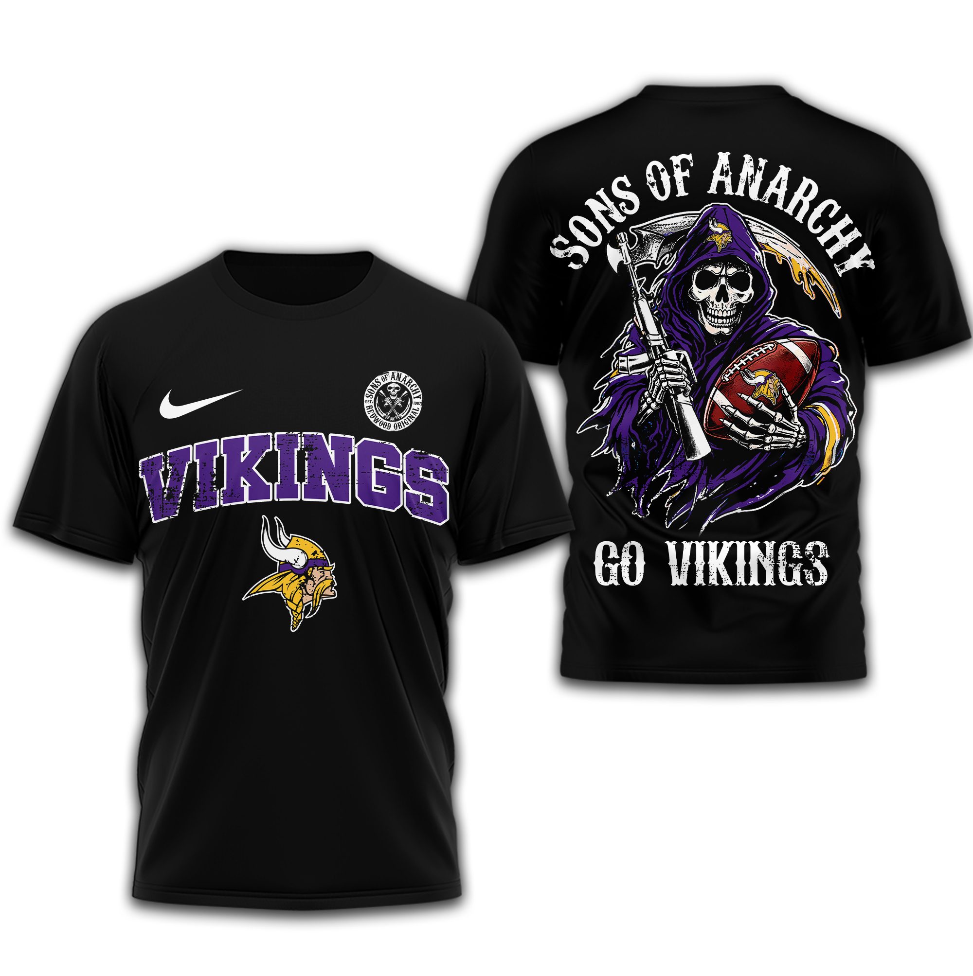 Minnesota Vikings | Premium NFL Sons of Anarchy 3D Shirt - Image 2