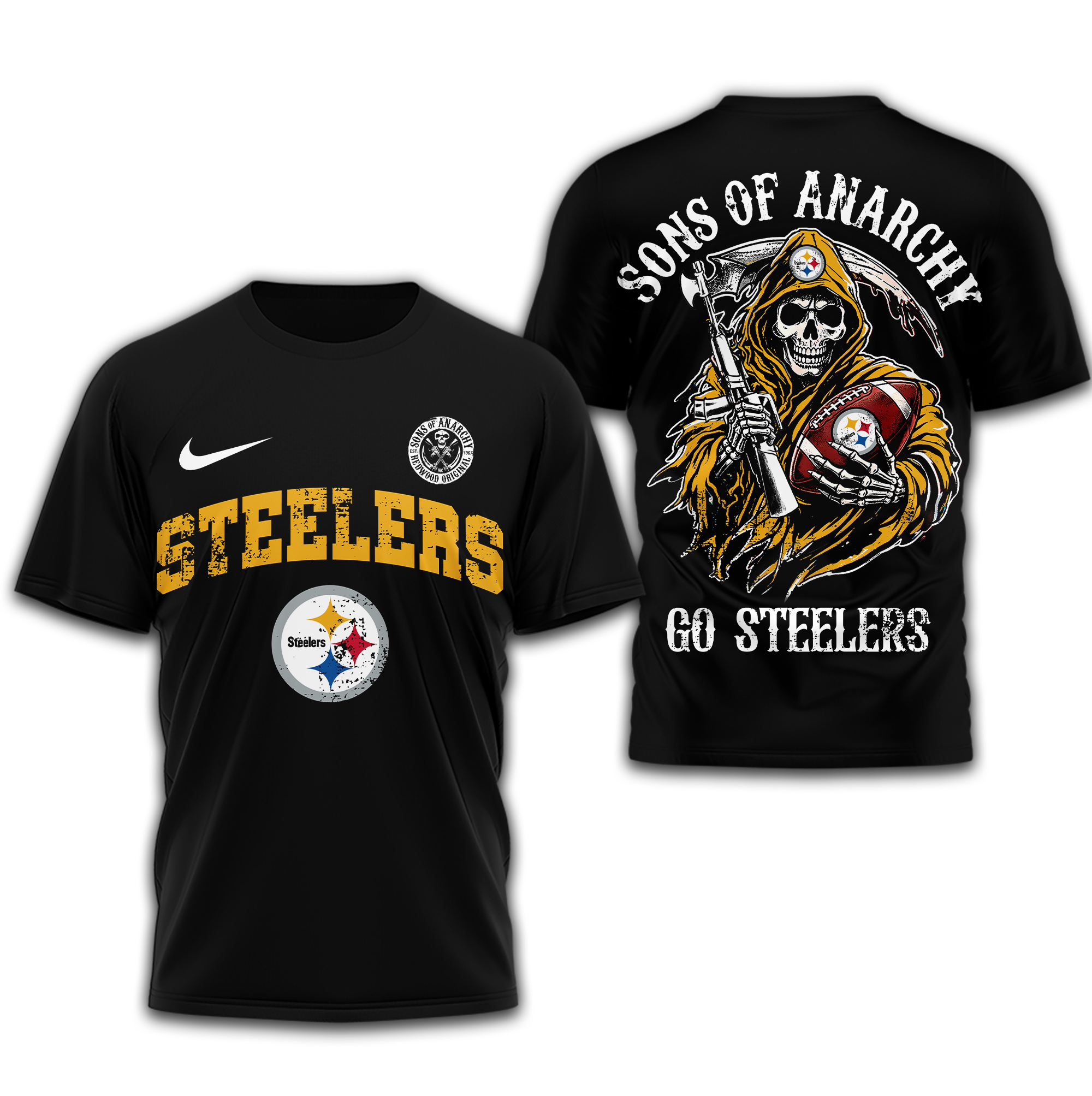 Pittsburgh Steelers | Premium NFL Sons of Anarchy 3D Shirt - Image 2