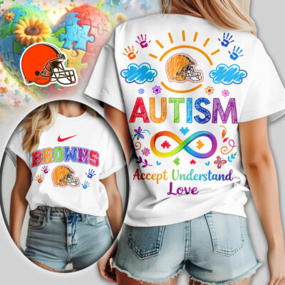 Cleveland Browns | Premium NFL National Autism Acceptance Month Women Shirt