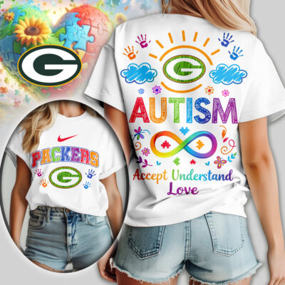Green Bay Packers | Premium NFL National Autism Acceptance Month Women Shirt
