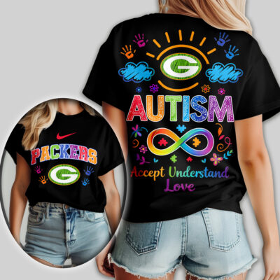 Green Bay Packers | Premium NFL National Autism Acceptance Month Women Shirt