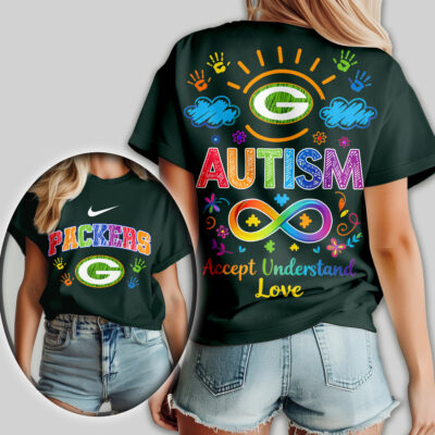 Green Bay Packers | Premium NFL National Autism Acceptance Month Women Shirt