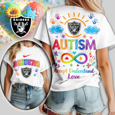 Las Vegas Raiders | Premium NFL National Autism Acceptance Month Women Shirt