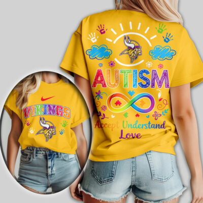 Minnesota Vikings | Premium NFL National Autism Acceptance Month Women Shirt