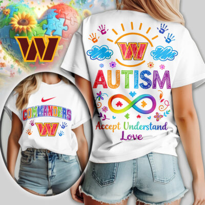 Washington Commanders | Premium NFL National Autism Acceptance Month Women Shirt
