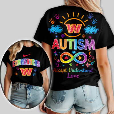 Washington Commanders | Premium NFL National Autism Acceptance Month Women Shirt