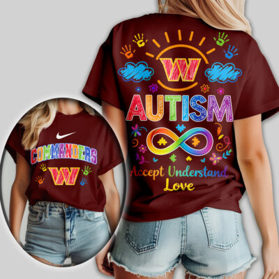 Washington Commanders | Premium NFL National Autism Acceptance Month Women Shirt