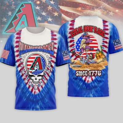 Arizona Diamondbacks | Premium MLB Grateful Dead 250 Years Of America 3D Shirt - L