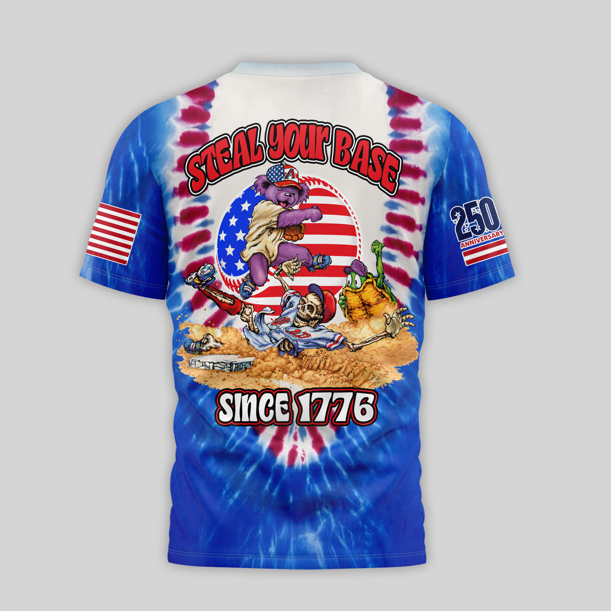 Arizona Diamondbacks | Premium MLB Grateful Dead 250 Years Of America 3D Shirt - Image 3