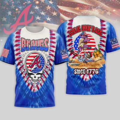 Atlanta Braves | Premium MLB Grateful Dead 250 Years Of America 3D Shirt