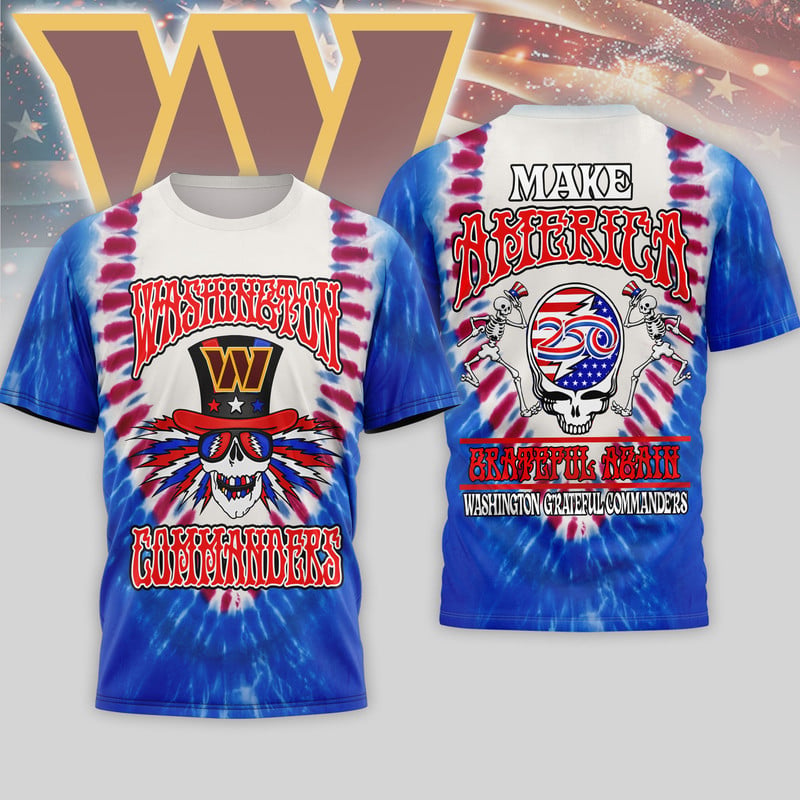 Washington Commanders | Premium NFL Grateful Dead 250 Years Of America 3D Shirt
