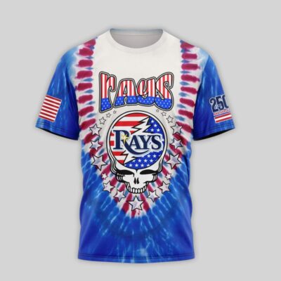 Alternative view of Tampa Bay Rays | Premium MLB Grateful Dead 250 Years Of America 3D Shirt