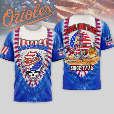 Baltimore Orioles | Premium MLB Grateful Dead 250 Years Of America 3D Shirt