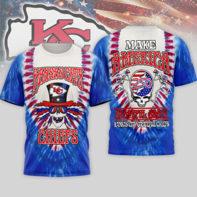 Kansas City Chiefs | Premium NFL Grateful Dead 250 Years Of America 3D Shirt - 3XL