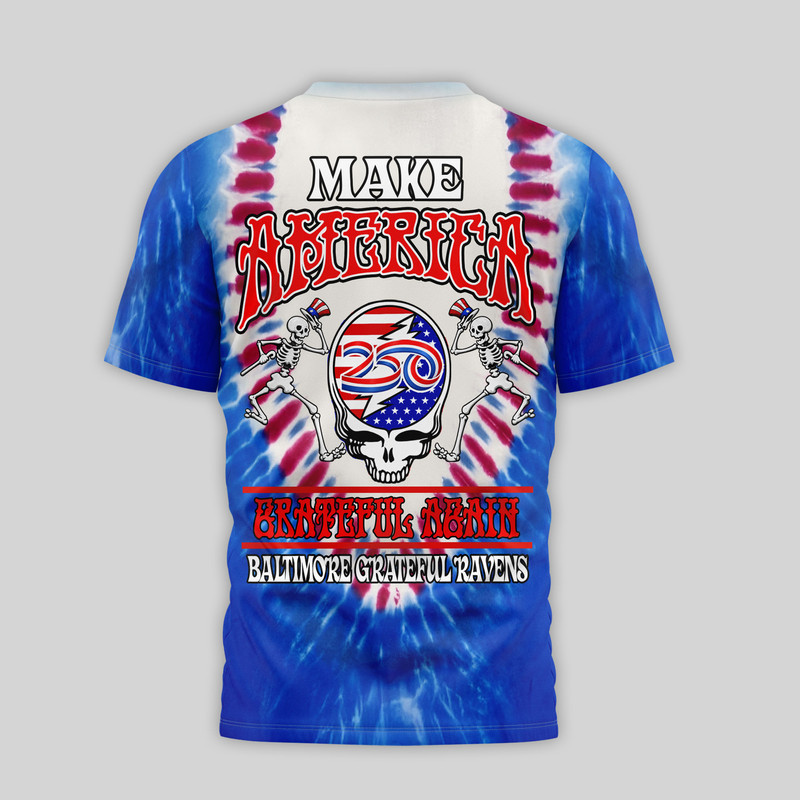 Baltimore Ravens | Premium NFL Grateful Dead 250 Years Of America 3D Shirt - Image 3