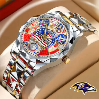 Baltimore Ravens | Prermium NFL 250 Years Of America Fashion Design Men Watch - Default Title