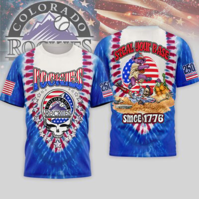Colorado Rockies | Premium MLB Grateful Dead 250 Years Of America 3D Shirt - 5XL