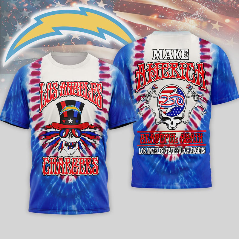 Los Angeles Chargers | Premium NFL Grateful Dead 250 Years Of America 3D Shirt