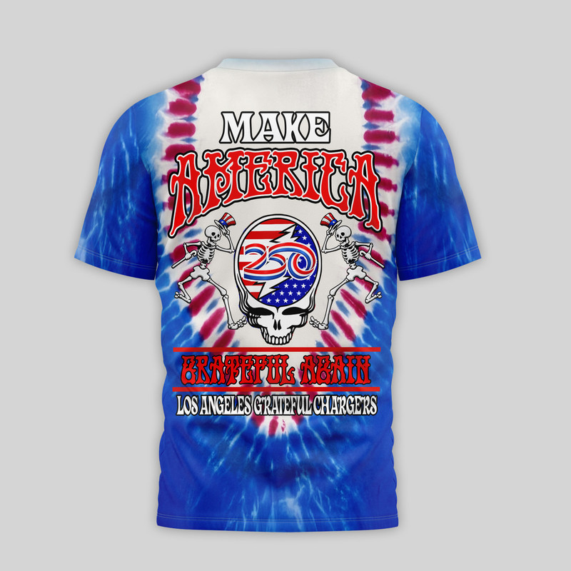 Los Angeles Chargers | Premium NFL Grateful Dead 250 Years Of America 3D Shirt - Image 3