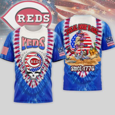 Cincinnati Reds | Premium MLB Grateful Dead 250 Years Of America 3D Shirt