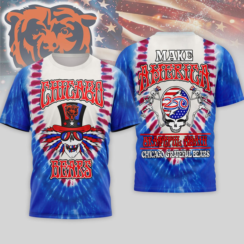 Chicago Bears | Premium NFL Grateful Dead 250 Years Of America 3D Shirt