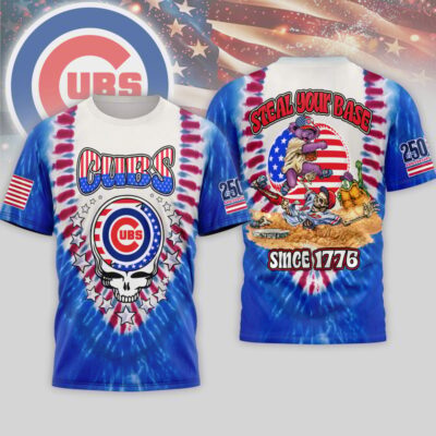 Chicago Cubs | Premium MLB Grateful Dead 250 Years Of America 3D Shirt - 5XL