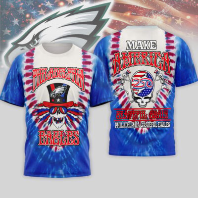 Philadelphia Eagles | Premium NFL Grateful Dead 250 Years Of America 3D Shirt - M