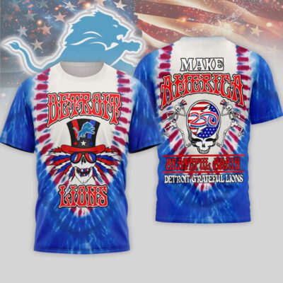 Detroit Lions | Premium NFL Grateful Dead 250 Years Of America 3D Shirt