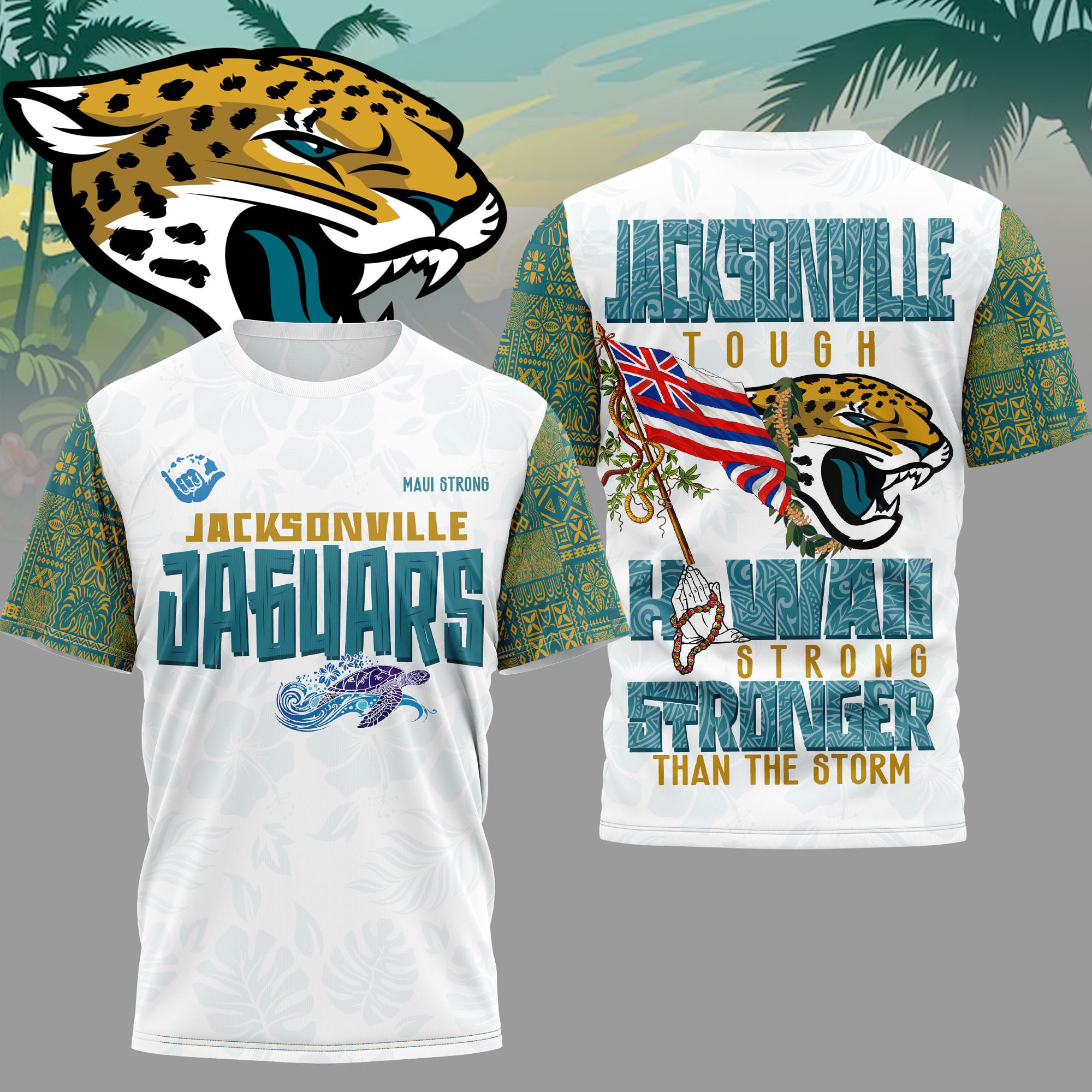 Jacksonville Jaguars | Premium NFL Hawaii Strong 3D Shirt