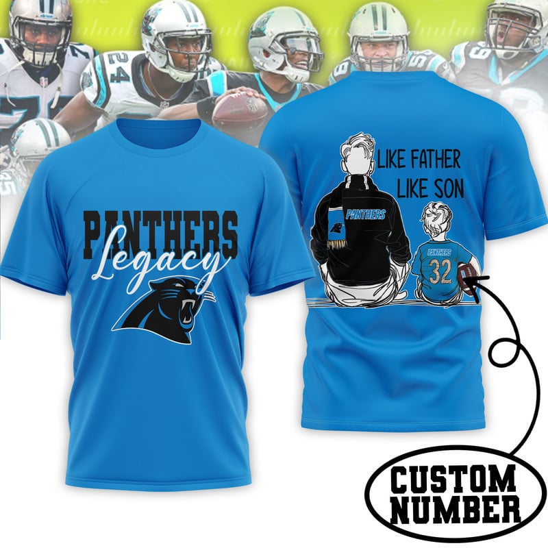 Carolina Panthers | Premium NFL Legacy Father Day 3D Shirt