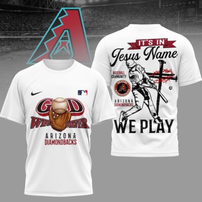 Arizona Diamondbacks | Premium MLB In Jesus Name We Play 3D Shirt - 5XL