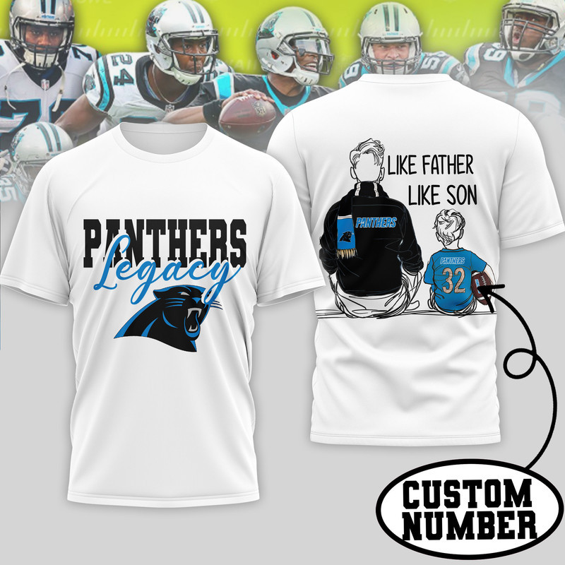 Carolina Panthers | Premium NFL Legacy Father Day 3D Shirt - Image 2