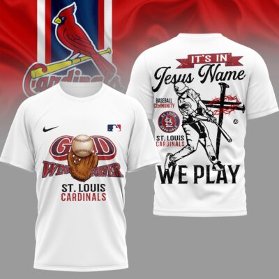 St. Louis Cardinals | Premium MLB In Jesus Name We Play 3D Shirt