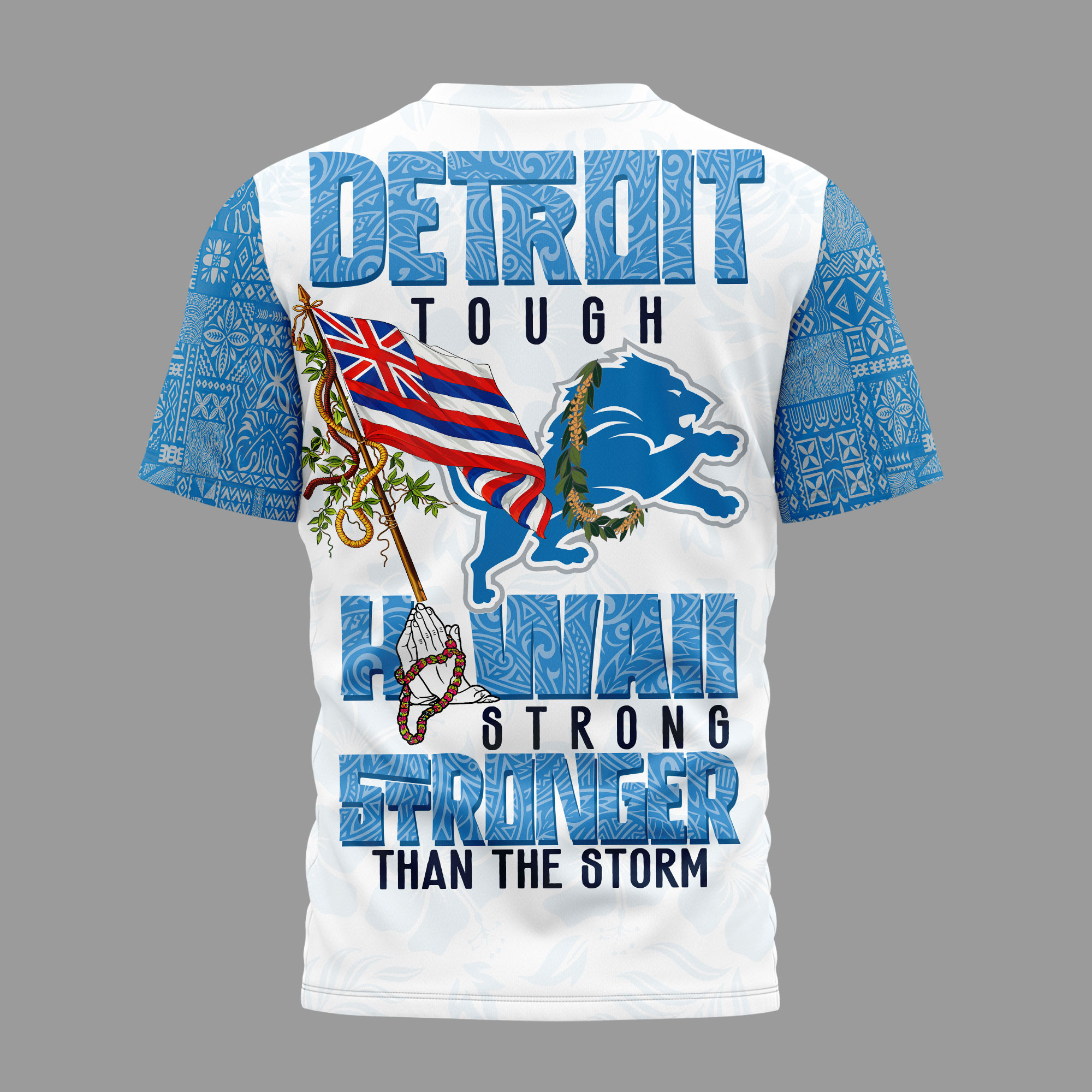 Detroit Lions | Premium NFL Hawaii Strong 3D Shirt - Image 3