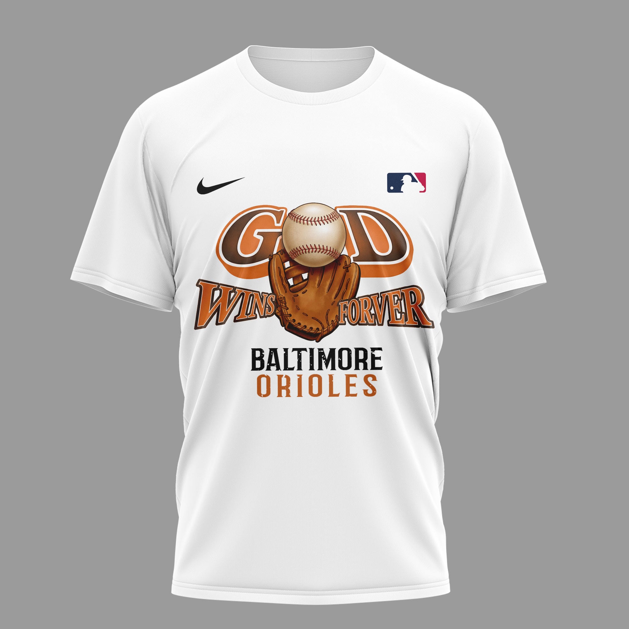 Baltimore Orioles | Premium MLB In Jesus Name We Play 3D Shirt - Image 2