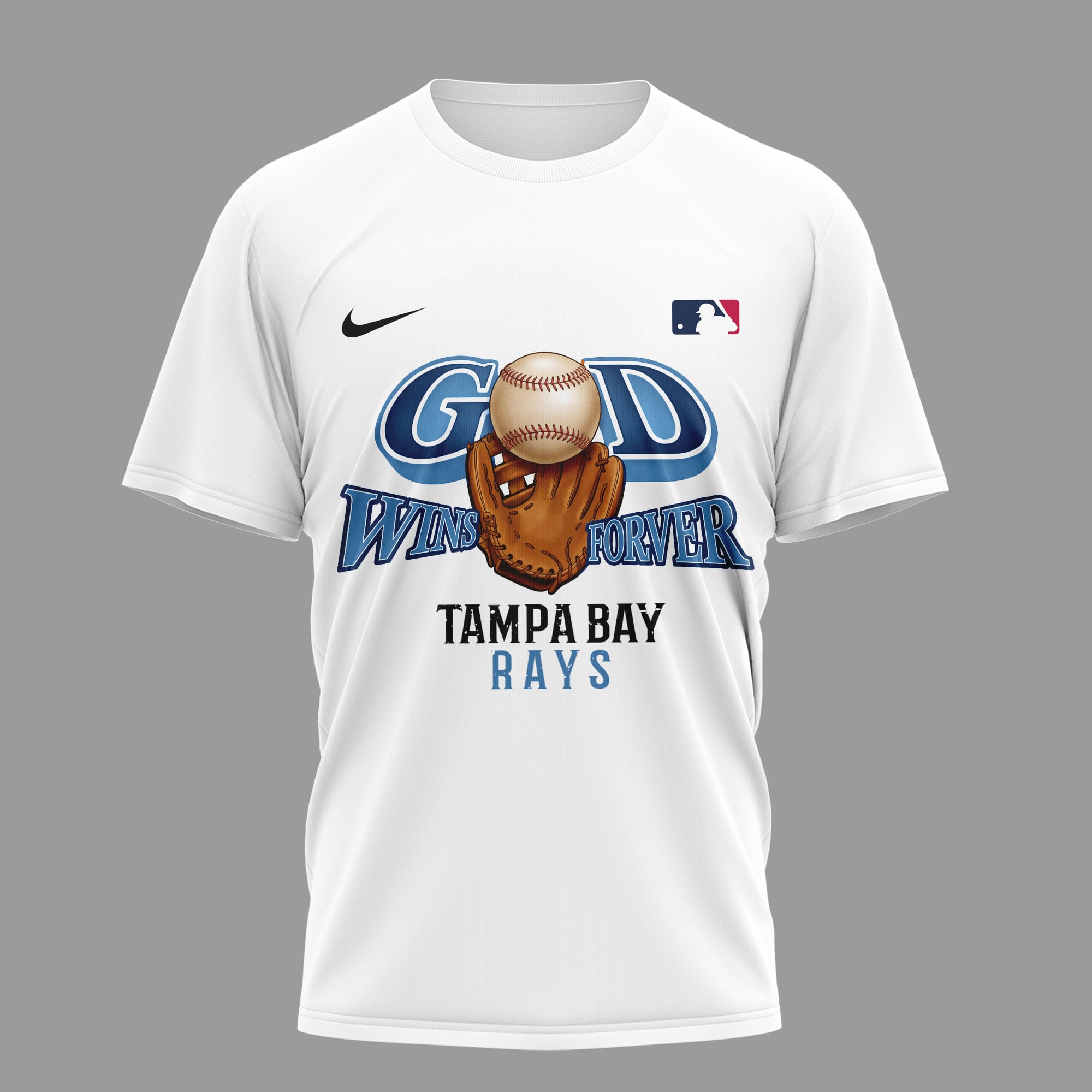 Tampa Bay Rays | Premium MLB In Jesus Name We Play 3D Shirt - Image 2