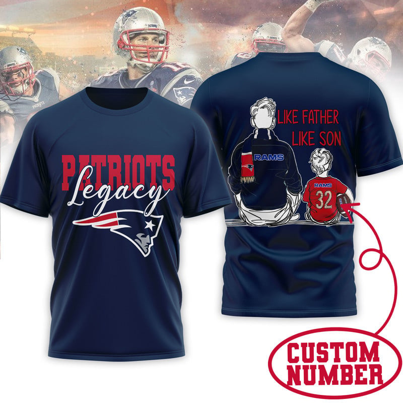 New England Patriots | Premium NFL Legacy Father Day 3D Shirt