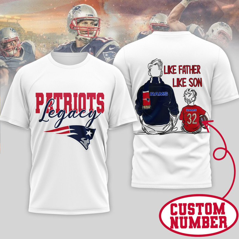 New England Patriots | Premium NFL Legacy Father Day 3D Shirt - Image 2