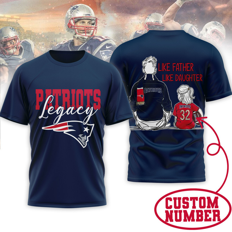 New England Patriots | Premium NFL Legacy Father Day 3D Shirt - Image 3