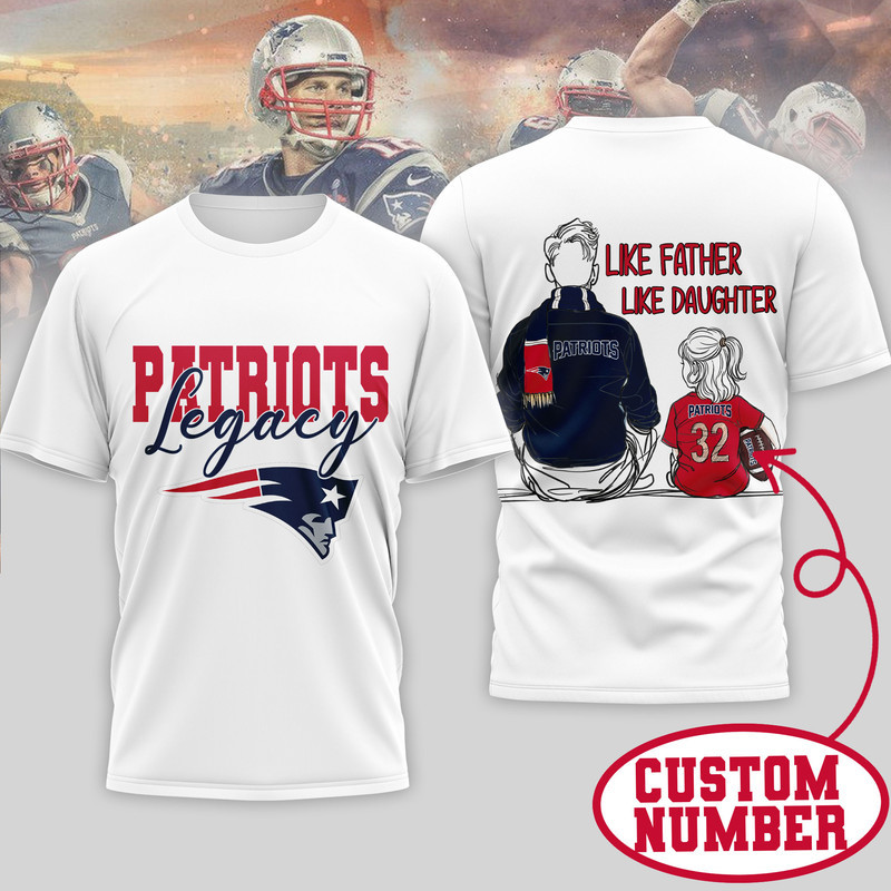 New England Patriots | Premium NFL Legacy Father Day 3D Shirt - Image 4