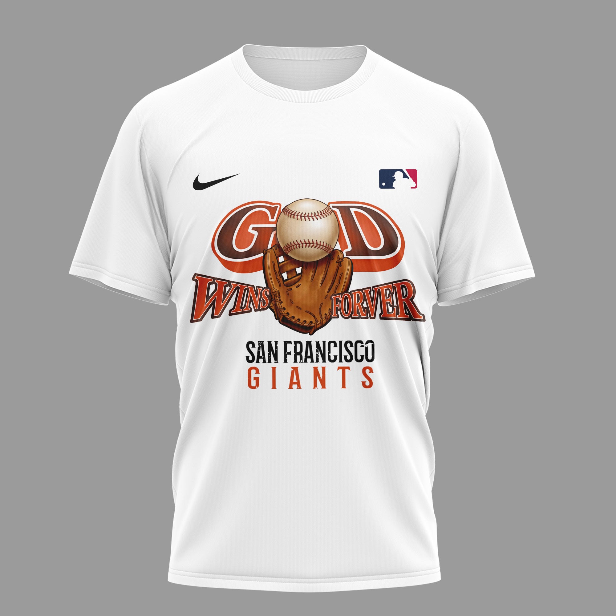 San Francisco Giants | Premium MLB In Jesus Name We Play 3D Shirt - Image 2