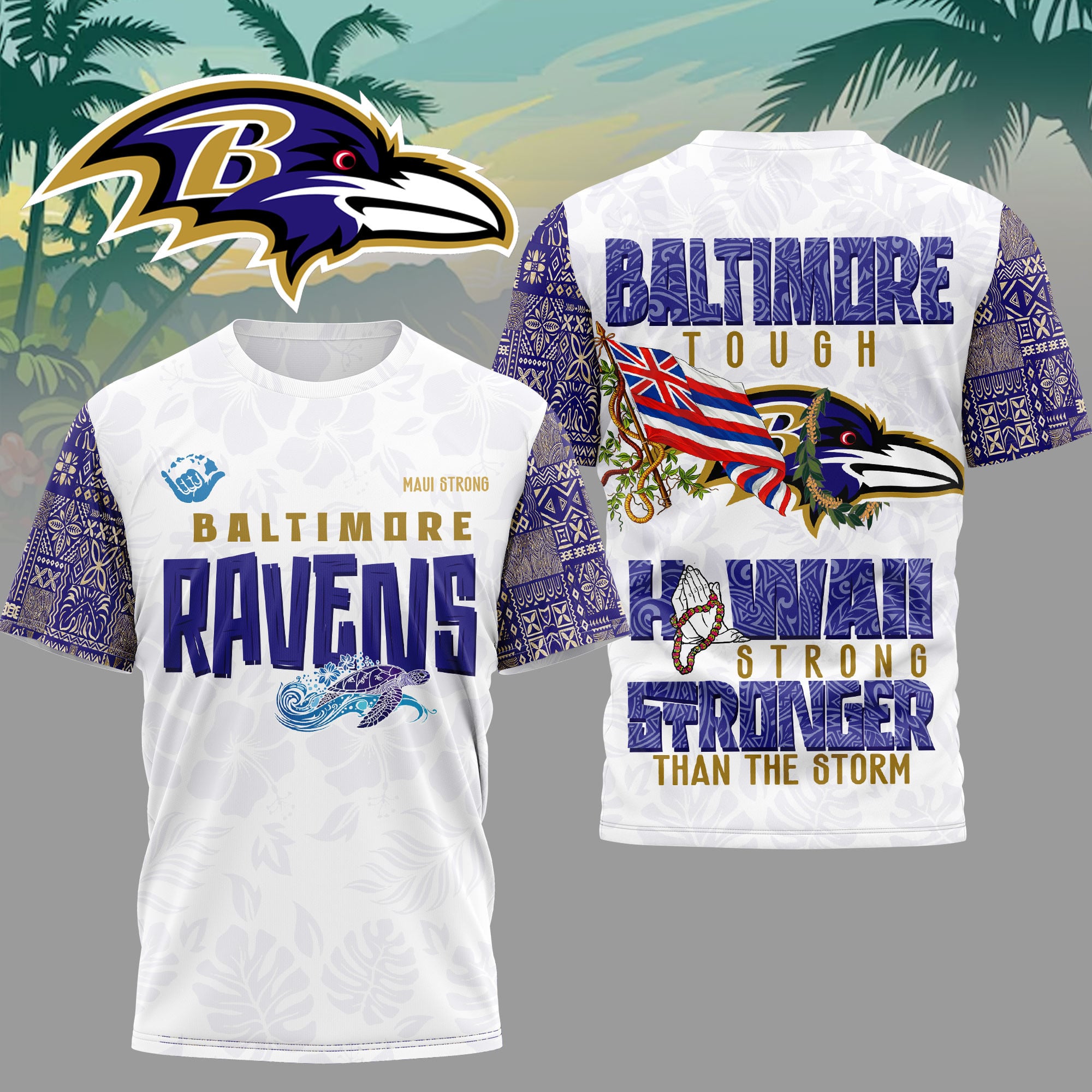 Baltimore Ravens | Premium NFL Hawaii Strong 3D Shirt