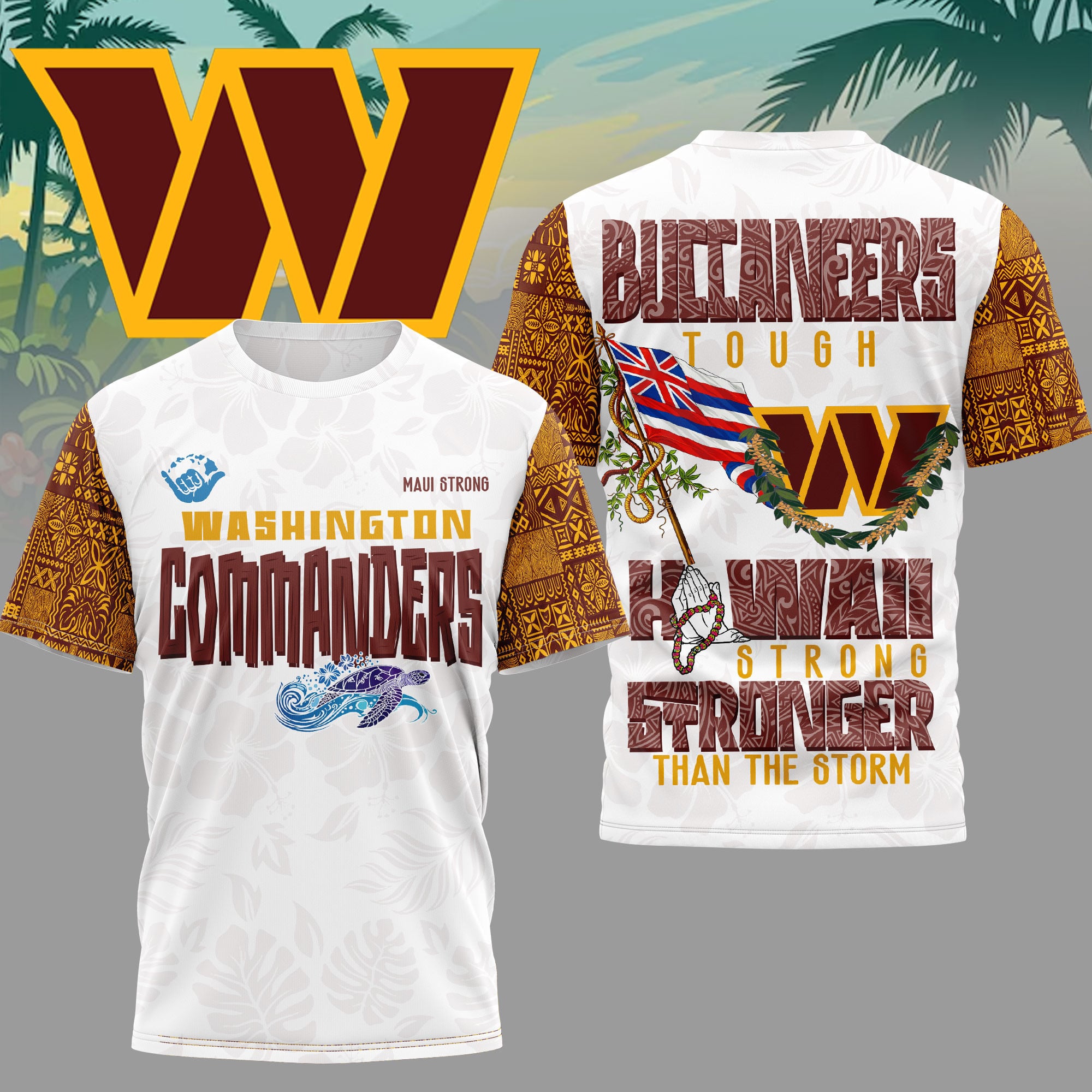 Washington Commanders | Premium NFL Hawaii Strong 3D Shirt