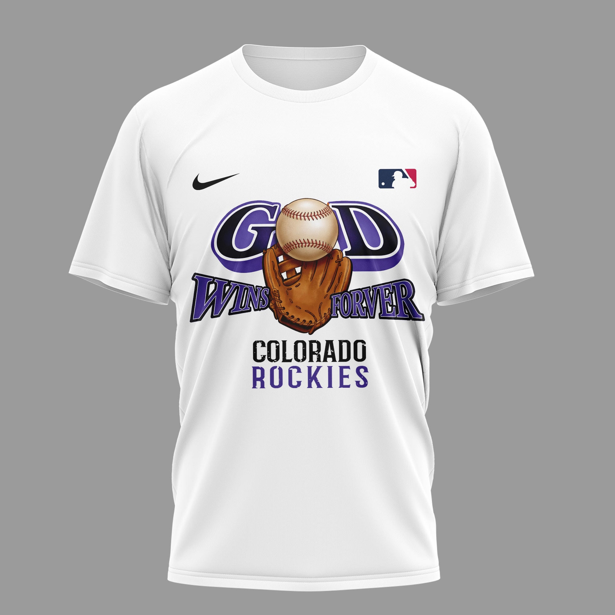 Colorado Rockies | Premium MLB In Jesus Name We Play 3D Shirt - Image 2