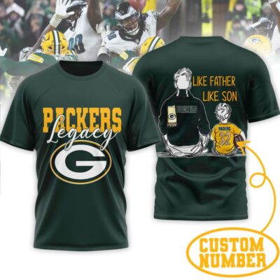 Green Bay Packers | Premium NFL Legacy Father Day 3D Shirt