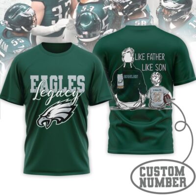 Philadelphia Eagles | Premium NFL Legacy Father Day 3D Shirt