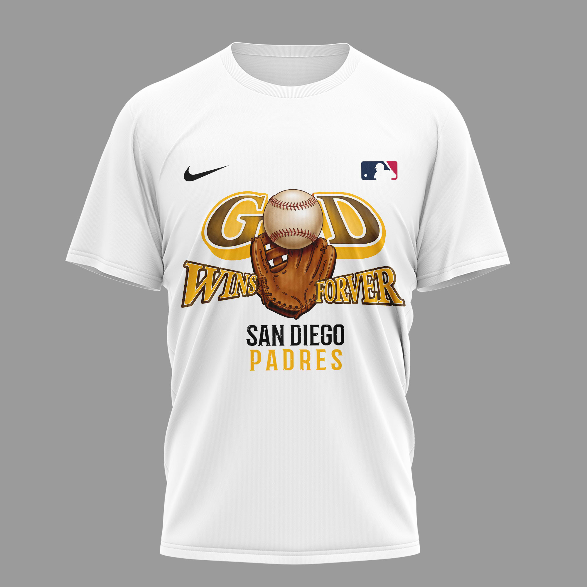 San Diego Padres | Premium MLB In Jesus Name We Play 3D Shirt - Image 2