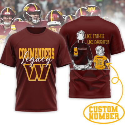 Washington Commanders | Premium NFL Legacy Father Day 3D Shirt