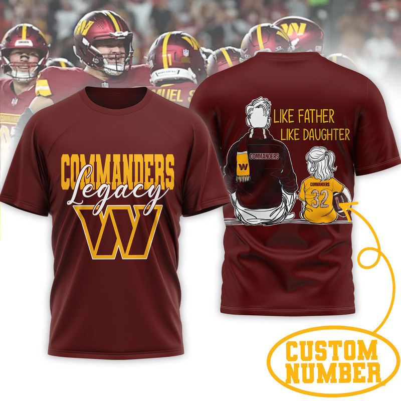 Washington Commanders | Premium NFL Legacy Father Day 3D Shirt - Image 3