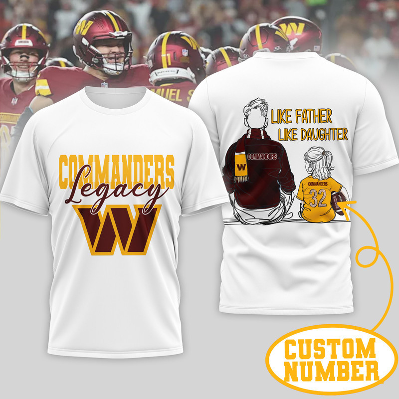 Washington Commanders | Premium NFL Legacy Father Day 3D Shirt - Image 4